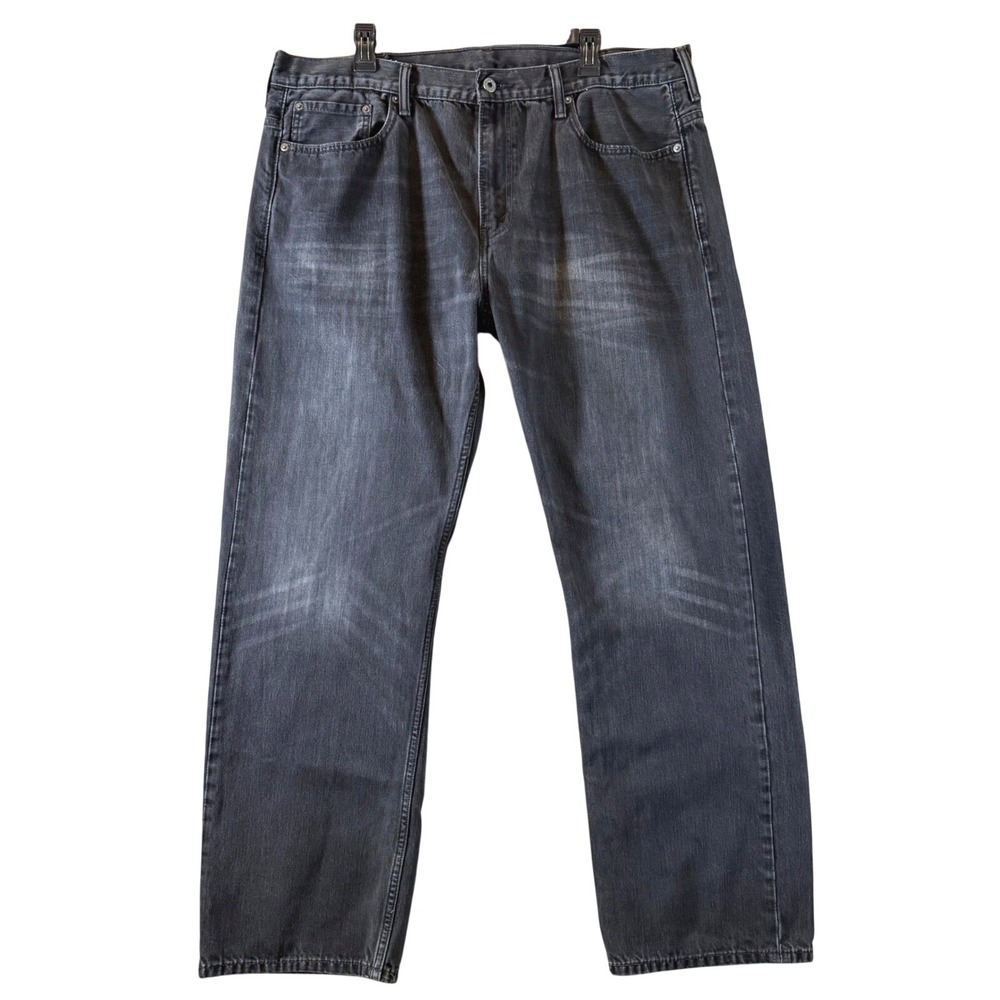Levi's 569 Loose Straight Jeans 38x32 Baggy Faded Black Denim 569-0127